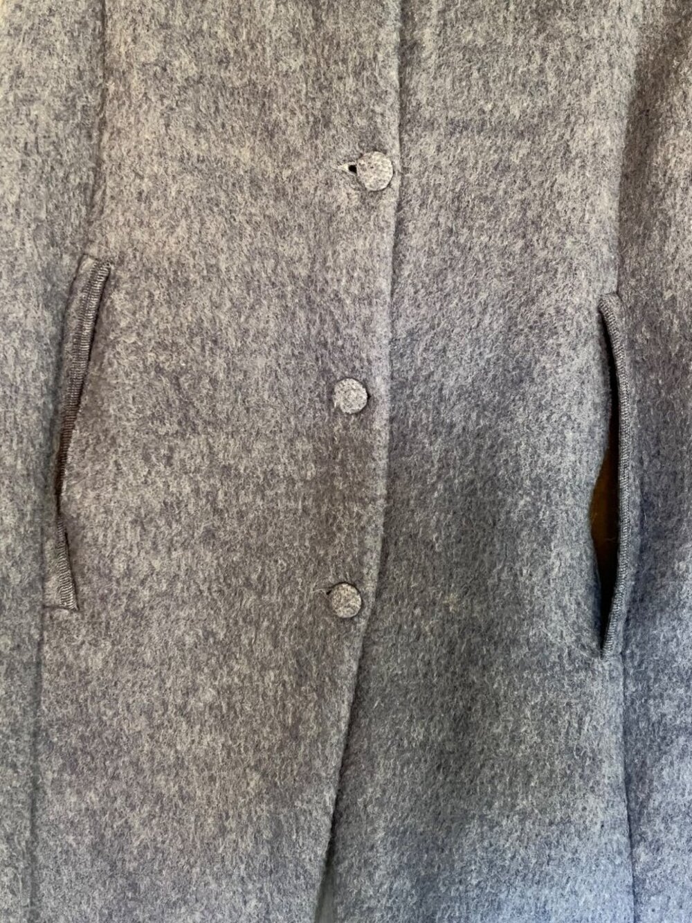 Vintage French Blue Wool Overcoat Cape Cloak Laine 40 8/M - Picture 4 of 11